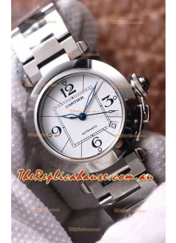 Pasha De Cartier 1:1 Mirror Quality Automatic Swiss Replica Watch 32MM - White Dial