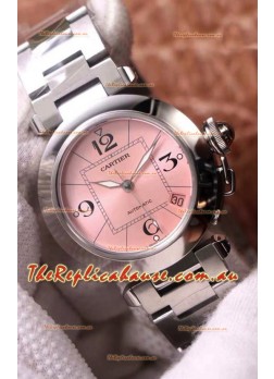 Pasha De Cartier 1:1 Mirror Quality Automatic Swiss Replica Watch 32MM - Pink Dial