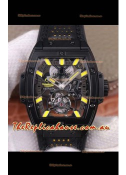 Hublot Masterpiece MP Senna Edition Genuine Tourbillon Swiss Replica Watch in PVD Coating
