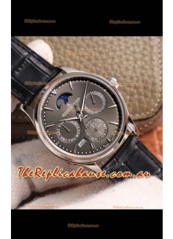 Jaeger LeCoultre Master Ultra-Thin Perpetual Calendar Grey Dial Swiss Replica Watch 