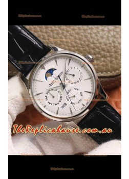 Jaeger LeCoultre Master Ultra-Thin Perpetual Calendar White Dial Swiss Replica Watch 