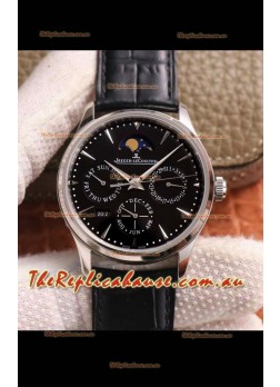 Jaeger LeCoultre Master Ultra-Thin Perpetual Calendar Black Dial Swiss Replica Watch 