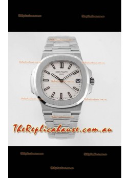 Patek Philippe Nautilus 5711/1A-011 1:1 Mirror Swiss Replica Watch in White Dial 904L Steel 