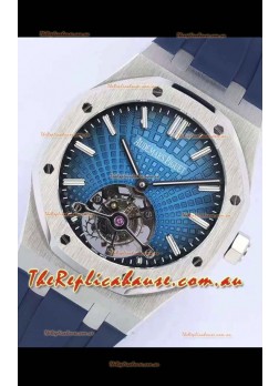 Audemars Piguet Royal Oak Tourbillon 41mm Blue Dial in 904L Steel Case Rubber Strap