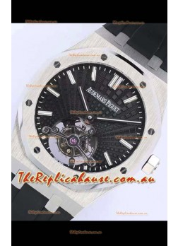 Audemars Piguet Royal Oak Tourbillon 41mm Black Dial in 904L Steel Case Rubber Strap