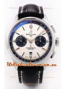 Breitling Premier B01 Chronograph 42 Edition Watch 1:1 Mirror Quality in Steel White Dial 