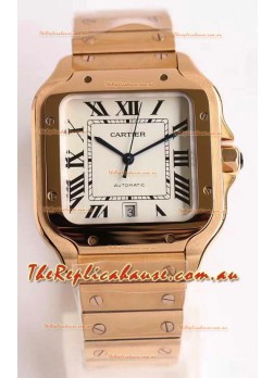 Cartier Santos De Cartier XL 1:1 Rose Gold Casing Swiss Replica Watch 40MM