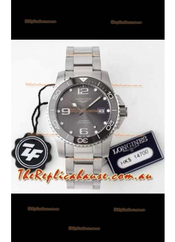 Longines HydroConquest 1:1 Mirror Swiss Replica Watch in Grey Dial Steel Strap