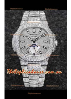 Patek Philippe Nautilus 5726A 1:1 Mirror Swiss Watch - Diamonds Casing/Dial