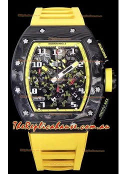 Richard Mille RM011 Felipe Massa 1:1 Mirror Quality One Piece Black Forged Carbon Case Watch