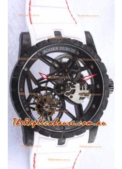 Roger Dubuis Excalibur Spider Flying Tourbillon Skeleton Carbon Casing 1:1 Mirror Swiss Watch