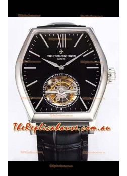 Vacheron Constantin Malte Tourbillon 1:1 Mirror Stainless Steel Swiss Replica Black Dial 