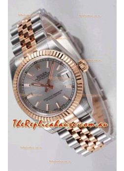 Rolex Datejust 31MM Cal.3135 Movement Swiss Replica Grey Dial Jubilee Strap - Ultimate 904L Steel Watch