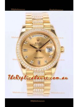 Rolex Day Date Presidential 18K Yellow Gold Watch 36MM - Gold Dial 1:1 Mirror Quality Watch