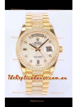 Rolex Day Date Presidential 18K Yellow Gold Watch 36MM - White Pearl Dial 1:1 Mirror Quality Watch