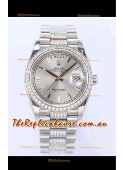 Rolex Day Date Presidential 904L Steel 36MM - Steel Dial 1:1 Mirror Quality Watch