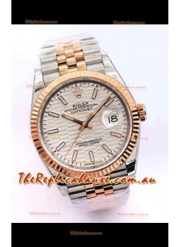 Rolex Datejust Fluted-Motif Dial 41MM Cal.3135 Movement Swiss Replica Watch in 904L Two Tone Casing