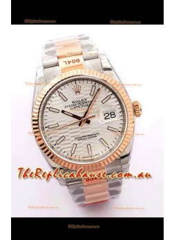 Rolex Datejust Fluted-Motif Dial 41MM Cal.3135 Movement Swiss Replica Watch in 904L Two Tone Casing