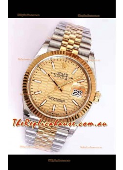 Rolex Datejust Fluted-Motif Dial 41MM Cal.3135 Movement Swiss Replica Watch in 904L Two Tone Casing
