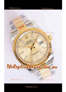 Rolex Datejust Fluted-Motif Dial 41MM Cal.3135 Movement Swiss Replica Watch in 904L Two Tone Casing