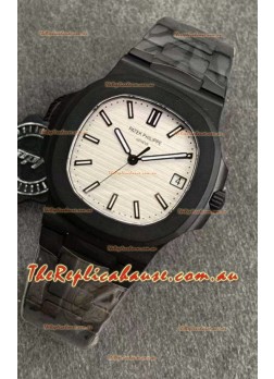 Patek Philippe Nautilus 5711 Black Venom PVD Swiss Replica Watch in White Dial 