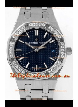 Audemars Piguet Royal Oak Swiss Automatic 34MM Swiss Watch Blue Dial - 1:1 Mirror Replica Edition