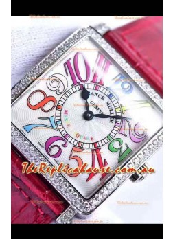 Franck Muller Master of Sqaure Ladies Quartz Replica Watch in Steel Case