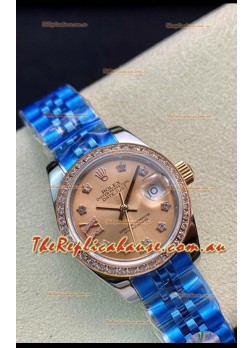 Rolex Datejust Ladies 28MM Cal.3135 Movement Swiss Replica in 904L Steel Brown Dial 