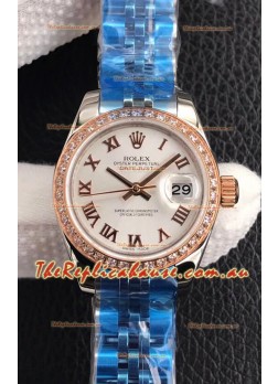 Rolex Datejust Ladies 28MM Cal.3135 Movement Swiss Replica in 904L Steel White Dial 