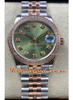 Rolex Datejust 278383 31MM Swiss Replica in 904L Steel in Green Dial - 1:1 Mirror Replica