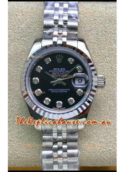 Rolex Datejust 279174 28MM Swiss Replica in 904L Steel in Black Dial - 1:1 Mirror Replica