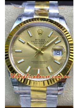 Rolex Datejust 126333 41MM Cal.3135 Swiss 1:1 Mirror Replica Watch in 904L Gold Dial 