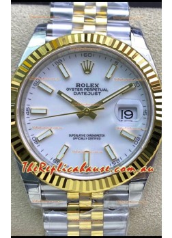 Rolex Datejust 126333 41MM Cal.3135 Swiss 1:1 Mirror Replica Watch in 904L White Dial 