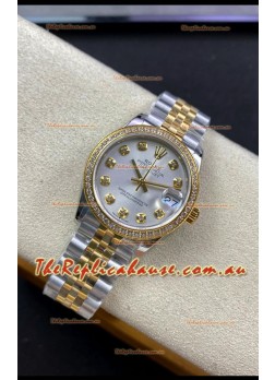 Rolex Datejust 278383 31MM Swiss Replica in 904L Steel Two Tone Yellow Gold Pearl Dial 1:1 Mirror Replica