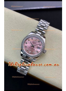 Rolex Datejust 279139 28MM Swiss Replica in 904L Steel in Pink Dial - 1:1 Mirror Replica