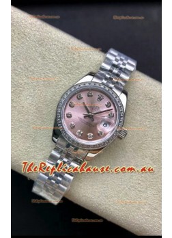 Rolex Datejust 279174 28MM Swiss Replica in 904L Steel in Pink Dial - 1:1 Mirror Replica