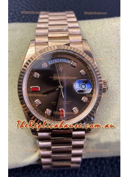 Rolex Day Date 36MM 118235 Rose Gold in Brown Dial 1:1 Mirror Replica Watch
