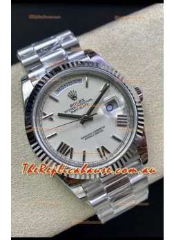 Rolex Day Date 228239-83419 904L Steel 40MM - White Pearl Dial 1:1 Mirror Quality Watch
