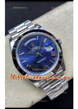 Rolex Day Date M228206-0015 904L Steel 40MM - Blue Dial 1:1 Mirror Replica