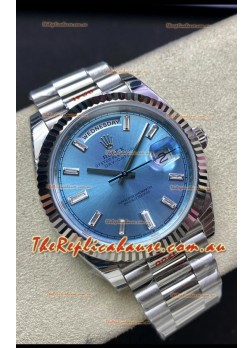 Rolex Day Date M228236-0006 904L Steel 40MM - Ice Blue Dial 1:1 Mirror Replica