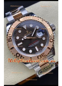 Rolex Yachtmaster 40 Everose Gold - Oyster Steel Brown Dial 1:1 Swiss Replica Watch 40MM in 904L Steel Casing