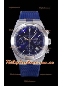 Vacheron Constantin Overseas Chronograph Blue Dial Swiss Replica Watch - Rubber Strap
