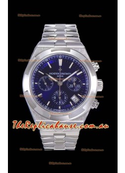 Vacheron Constantin Overseas Chronograph Blue Dial Swiss Replica Watch - Stainless Steel Strap