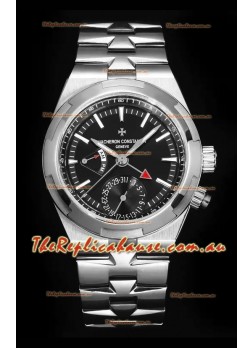 Vacheron Constantin Overseas Dual Time 1:1 Mirror Swiss Replica Watch in Black Dial 