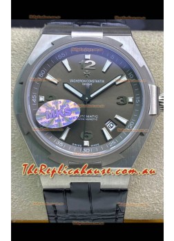 Vacheron Constantin Overseas 1:1 Mirror Swiss Replica Watch in Grey Dial - Leather Strap