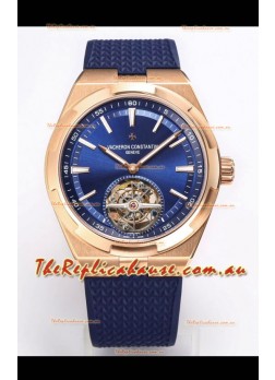 Vacheron Constantin Overseas Tourbillon Rose Gold in Blue Dial Rubber Strap 1:1 Mirror Replica