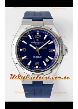 Vacheron Constantin Overseas 1:1 Mirror Swiss Replica Watch in Steel Blue Dial - Rubber Strap
