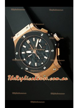 Hublot Big Bang Pink Gold Swiss Replica Watch - 1:1 Mirror Replica Carbon Dial