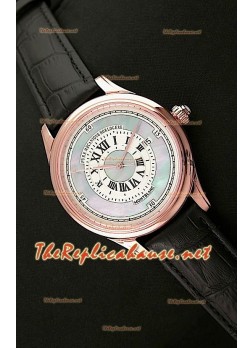 Mont Blanc Mechanique Horlogere Swiss Watch in Pink Gold Pearl Dial