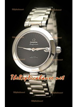 Omega Ladymatic Swiss Replica Watch - 1:1 Mirror Replica in Black Dial